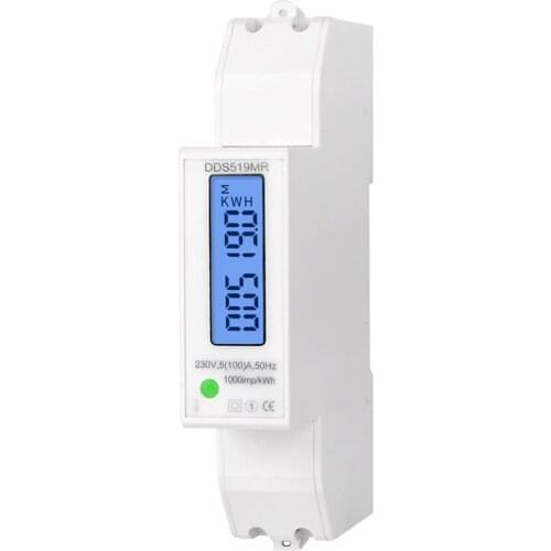 Multifunction Digital Voltmeter Ammeter Wattmeter LCD Backlight Display DIN Rail KWH Meter AC 230V 5-100A RS485 Modbus Output