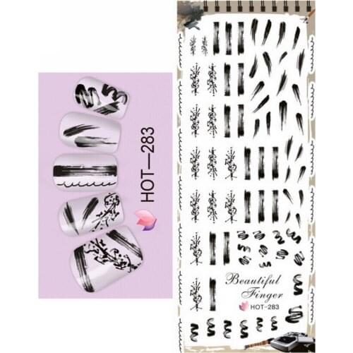 UPRETTEGO NAIL ART BEAUTY WATER DECAL SLIDER NAIL STICKER WOMAN HAIR BRAID SQUARE BRICK ARABIC PATTERN HOT283-288