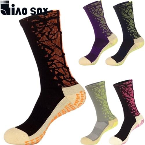 Anti Slip Grips Football Sport Cotton Crew Socks Men Soccer Non Slip Socks for Basketball Football Gym Trampoline