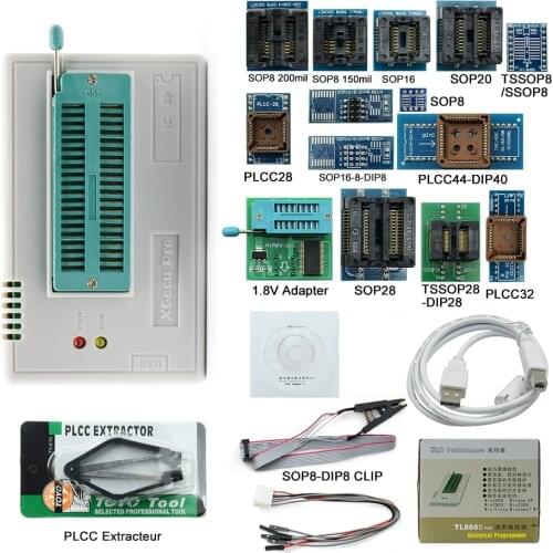 Newest Original TL866II PLUS Universal Minipro USB Programmer TL866II PLUS V9.0 High speed Programmer+17 Adapters