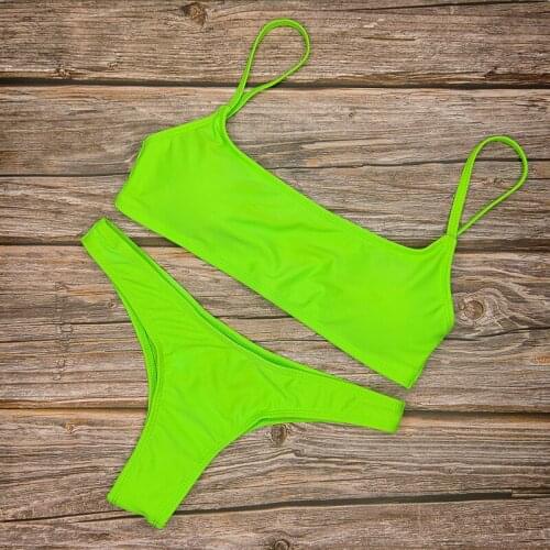 New Solid Sexy Bikini Two-Piece Swimwear Women Swimming Suit Fashion Plus Size XL Sets Swimsuit Bathing Suit Female Biquini