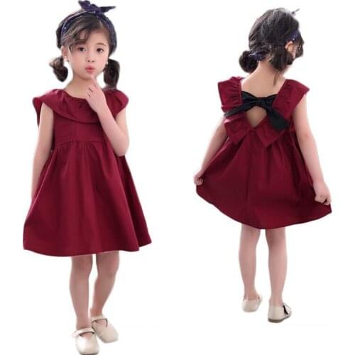 Summer Baby Girl Dress Children Clothes Backless Kids Girls Bow Princess Dress