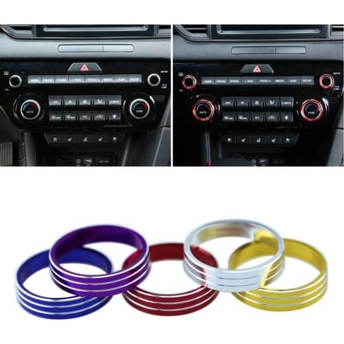 Car Air Conditioning Volume Radio Switch Knob Decorative Ring Stickers For KIA KX5 AC Volume Control knob trim cover,car-styling
