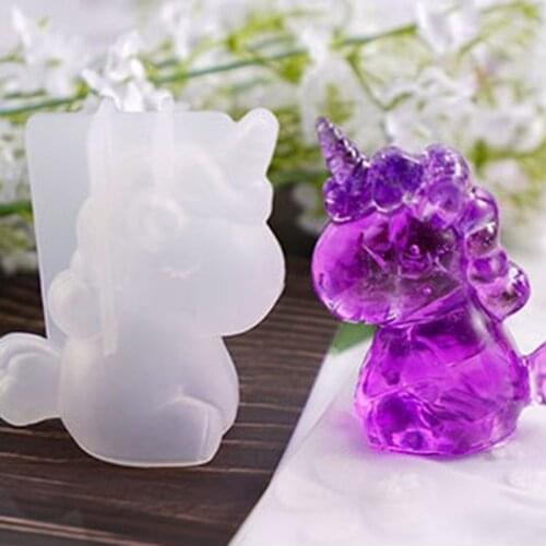 3D Unicorn Silicone Mold DIY Crystal Epoxy Resin Unicorn Shape Mould Fondant Cake Decorating Tool Chocolate Ice Cube Baking Tool