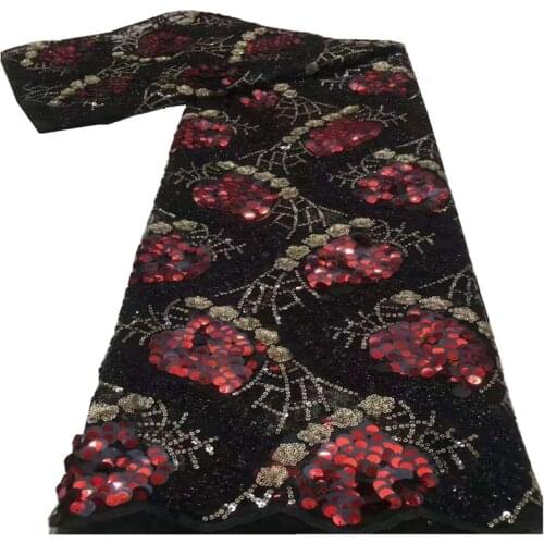 SJ Lace African Sequence Lace Fabric 2021 High Quality Milk Silk Lace Material French Tulle Lace Fabric For Evening Dress xc3-62