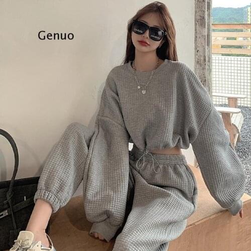 Spring Autumn Casual Two Piece Tracksuit Set Women Loose Tops and Pants Sports Suit Women 2021 Pullovers Women Sets