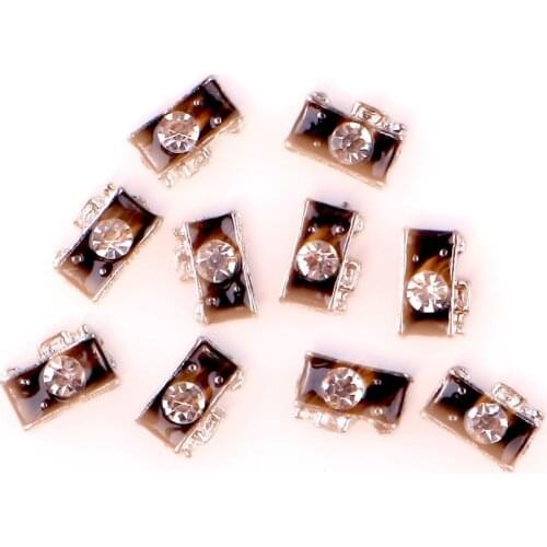 20Pcs/Lot F274 Enamel Camera Floating Charms MakingFit Glass Locket Friend Friend Gift Jewelry