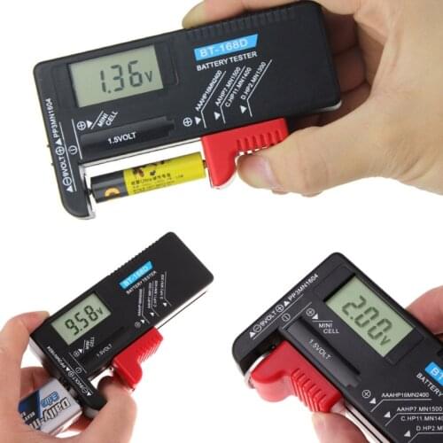 Universal Digital Battery Capacitance Diagnostic Tool BT-168D Battery Tester LCD Display Check AAA AA Button Cell Tester