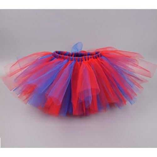 Girls Red/Royal Blue Tutu Skirt Baby Birthday Party Costume Kids Dance School Performance Ballet Tulle Tutus Newborn-12Y