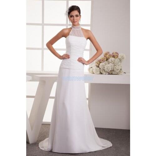 Free shipping formal white long new real pictures brides maid white custom made wedding gowns 2021 Bespoke Wedding Dresses