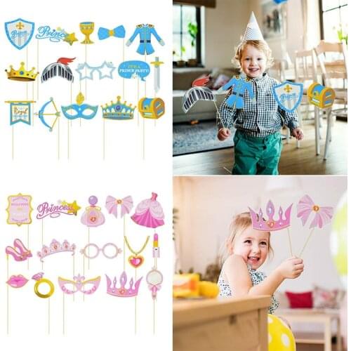 15pcs/set Pink Blue Baby Shower Photo Booth Props Photobooth Baby Boy Baby Girl 1st Birthday Party Favor Photo Props Decorations