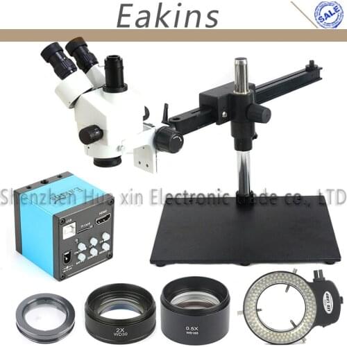 20MP HDMI Microscopio Camera 3.5X-90X Continuous Zoom Single Boom Guide Stand Trinocular Stereo Microscope For Solder PCB Repair