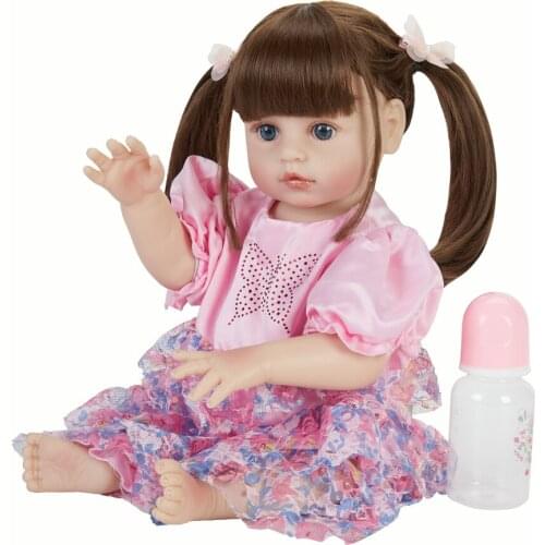 22 Inch Lifelike Reborn Babies Girl Doll 55 cm Silicone Full Body Vinyl Beautiful Alive Toy Baby Dolls For Kids Christmas Gifts
