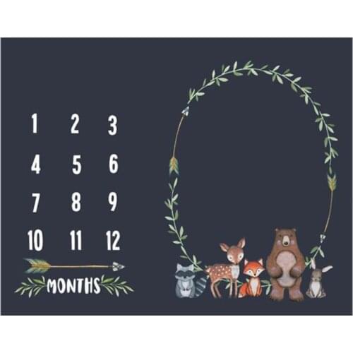 23GD Monthly Baby Milestone Blanket Wrap Towel Newborn Photo Background Cloth