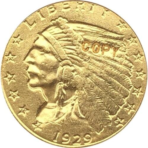 24-K gold plated 1929 $2.5 GOLD Indian Half Eagle Coin Copy Free shipping