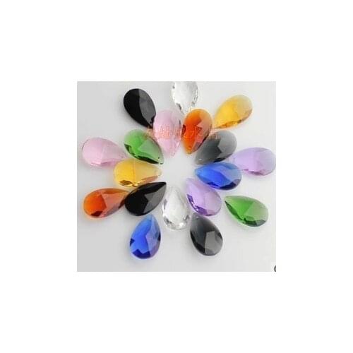 500pcs/lot,38mm mixed color crystal glass lighting accessories prism hanging pendant free shipping