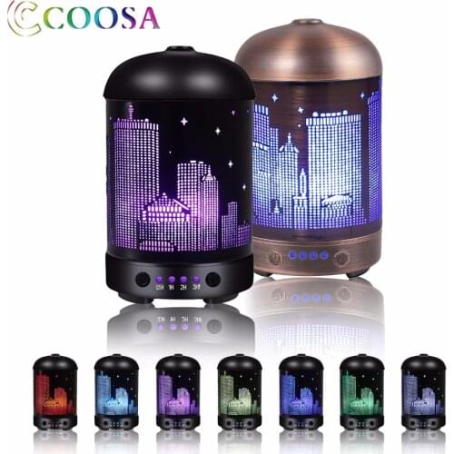 Aroma diffuser 100ml Air humidifier Essential oil Ultrasonic mist maker humidifier Waterless Auto-Off 7 Colors lamp diffuser