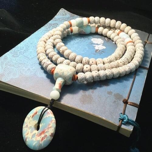 Buddhism Bodhi 108 Mala Beads Bracelet or NecklaceI Slamic Muslim Tasbih Allah Mohammed Rosary For Women Men Yoga Bracelet