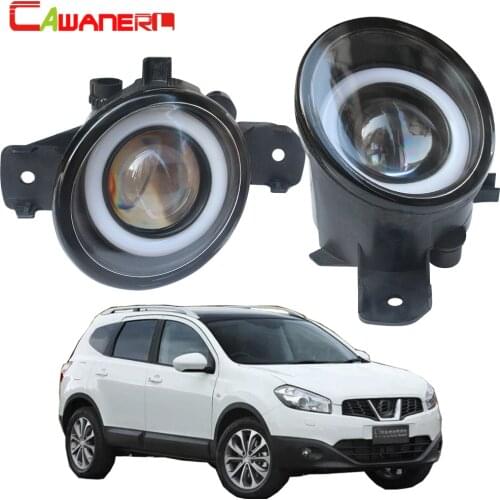 Cawanerl For Nissan Dualis (J10, JJ10) 2007-2015 Car H11 3000LM LED Fog Light Angel Eye Daytime Running Light DRL 12V 2 Pieces