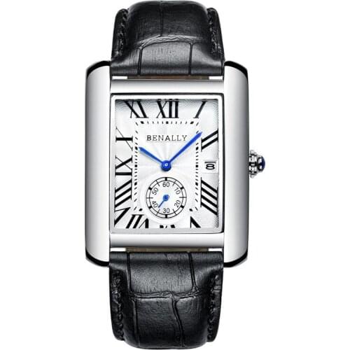 Fashion Quartz Watches for Men Top Brand Luxury Watch Mens Creative Rectangle Wristwatch Waterproof Sports Relogio Masculino