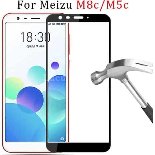 Case for meizu m8c case on maisie m5c full cover tempered glass screen protector protective phone film m 8c 5c m8 m5 c 8 5 coque