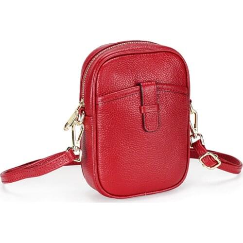 COMFORSKIN Premium 100% Genuine Leather Ladies Messenger Bags Fashion Bucket Mobile Phone Bag For Ladies Small Cross-body Bags
