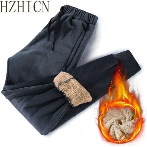 Mens Pants Cashmere velvet Thicken Pants Men Casual Warm Fur Sweatpants Fleece Elastic Waist Trousers Track Pants Plus Size 8XL
