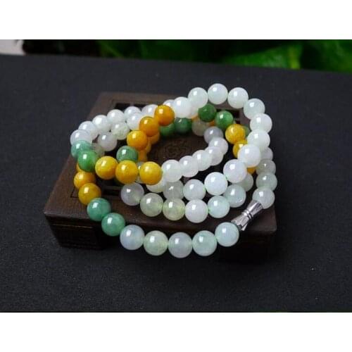Expensive goods NaturalEmerald Color Jadeite Beads Necklace Grade A free shipping