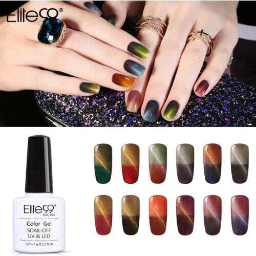 Elite99 10ml Cat Eye UV Gel Nail Polish Temperature Color Change Cats Eye Gel Polish Soak off Magnetic Gel Varnish Nail Art