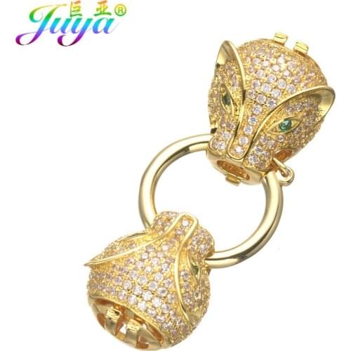 DIY Jewelry Components Supplies Leopard Head Dragon Block Pearls Clasps For Natural Stone Pearl Crystal Bracelet Necklace Making