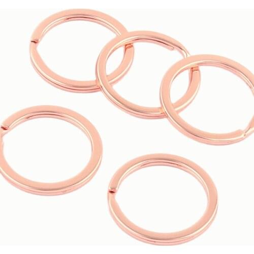 25mm Rose Gold Double Split Ring Round Ring Clip Jewelry Making Metal Clasp Connector Dog Collar Purse Making Hardware Key Ring