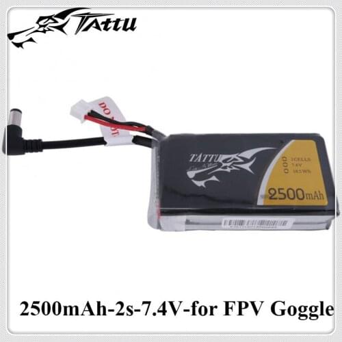Tattu Lipo Battery 2s 2500mAh Lipo 7.4V FPV Goggle Battery for Fatshark Goggles HDO RC Tools Accessories FPV Parts