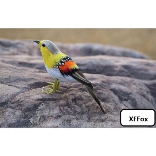 Mini cute simulation yellow bird model foam&furs real life pearl bird doll gift about 13cm xf2512