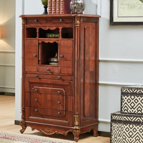 American Country Retro Solid Wood Multi-function Storage Drawer European Antique Storage Cabinet