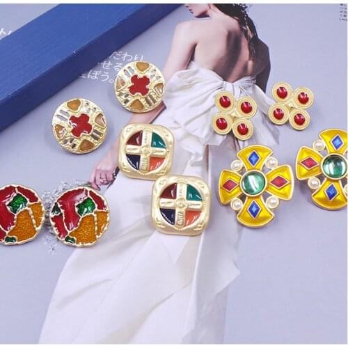 Court retro Earrings fashionable Enamel Earrings medieval Earrings
