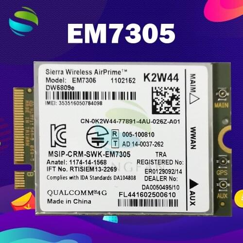 DW5809e Sierra Wireless Airprime EM7305 4G LTE WWAN M.2 NGFF Card Module For Dell Laptop Latitude 3340 E5250 E5450 E5550 E7250