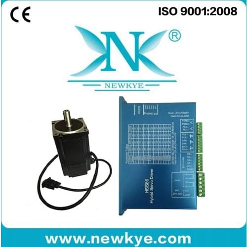 Nema 34 4.5N.m Hybrid servo motor and driver/ closed loop stepper motor package for Textile machinery