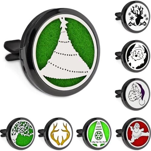 New Arrival Christmas Tree Bell Black 30mm Magnet Open Essential Oil Car Vent Clip Perfume Diffuser Locket Free 10 Pads
