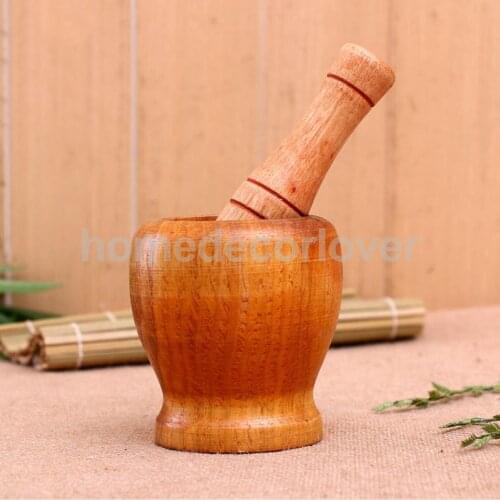 NEW Wooden Garlic Press Ginger Crusher,Easy Clean,Grinding and Crushing,Spice Herbs Pepper Pounder