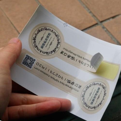 Customized Wine bottle neck laminated glossy vinyl label