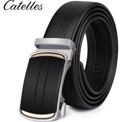 Men Belt Male Genuine Leather Strap Belts For Men Top Quality Automatic Buckle black Belts