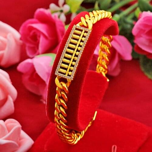 Retro Zircon Wishful Abacus Jewelry Gold Filled Pull-out Bracelet For Men And Women Gift