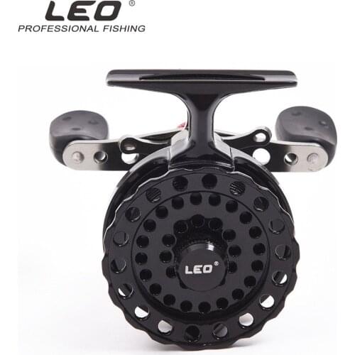 LEO Fly Fishing Reel Left/Right Hand Fishing Reel 4+1BB 2.6:1 65MM Carp Fishing Tackle Accessories Black ABSWheel With High Foot