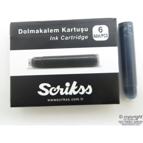 Scrikss Fountain Pen Cartridge Black 6lı Package X 12 Package