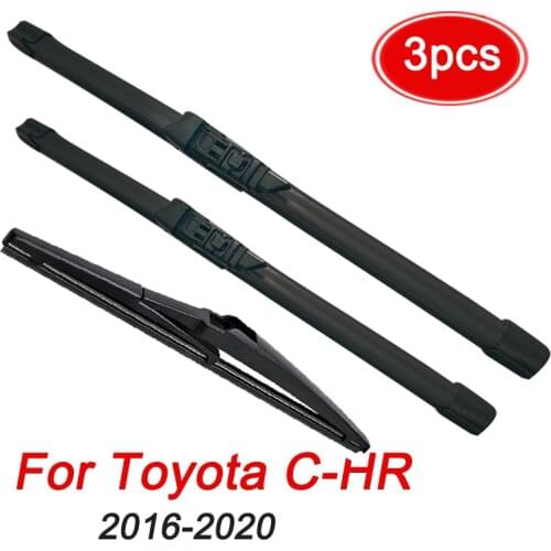 MIDOON Wiper LHD RHD Front & Rear Wiper Blades Set For Toyota C-HR CHR 2016 2017 2018 2019 2020 Windshield Windscreen 26"16"14"
