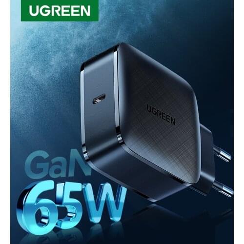 UGREEN GaN Charger 65W Quick Charge 4.0 3.0 Type C PD USB Charger with QC 4.0 3.0 Fast Charger for iPhone 12 Pro Xiaomi Laptop