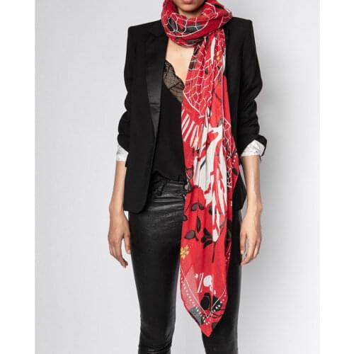 Women Scarves 2020 Autumn and Winter New Scarf Fashion Snake Pattern Wool Blend Scarf