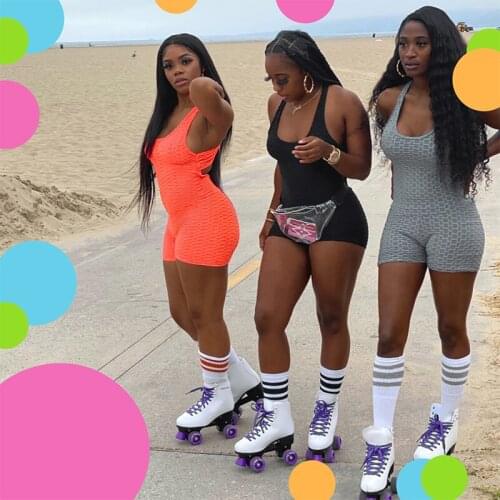 The New Summer Womens Fashion Pure Color Sleeveless Hip Lift Sports Jumpsuit Women Yoga Vest Hip Tight Clothing