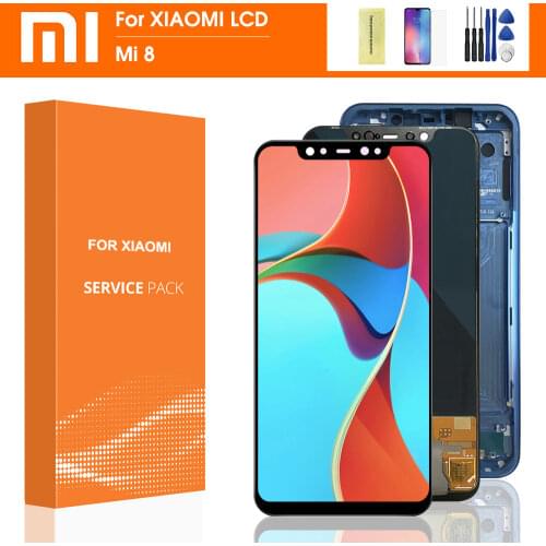 6.21" Original AMOLED LCD For XIAOMI Mi 8 Display Mi8 LCD Touch Screen Digitizer with Frame Assembly Replacement Replace