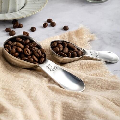 1Pc Stainless Steel Spoon Cute Tea Coffee Scoop 15ml 30ml Measuring Scoop Kitchen Measure Tools Spoon For Coffee Tea Milk Powder